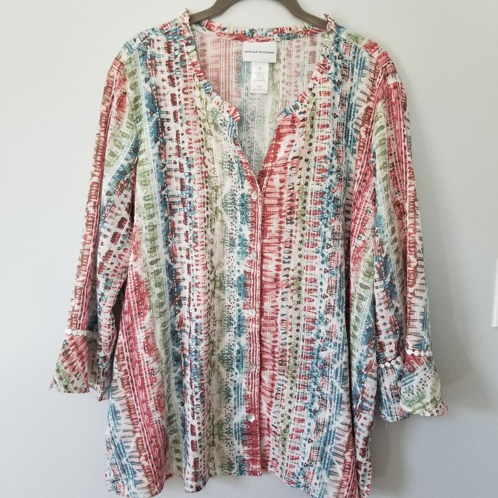 Alfred Dunner Button Down Top Xl - image 1